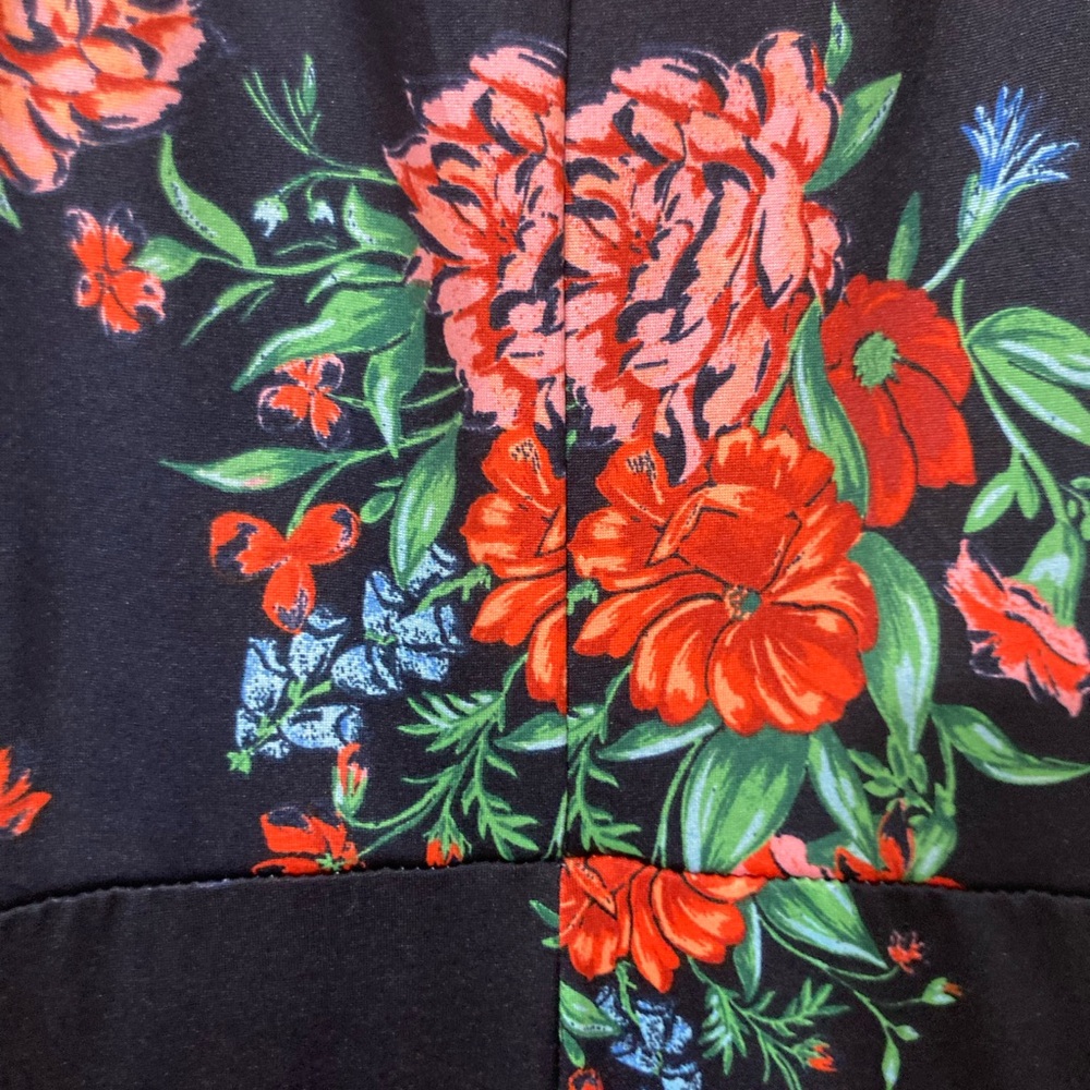 NWOT Nina Leonard Navy Floral Maxi Dress - Picture 7 of 8